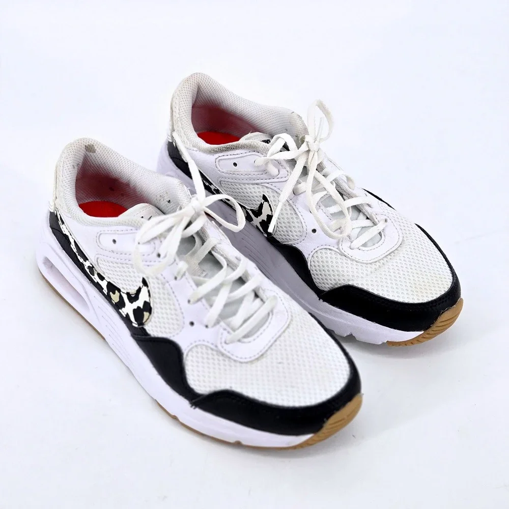 Nike Air Max SC Leopard Print White Black Shoes Sneakers Women's Size US 6 VGUC